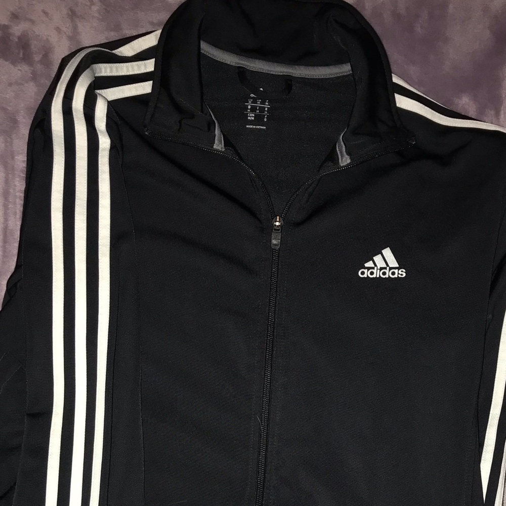 original black/white 3 stripes adidas jacket